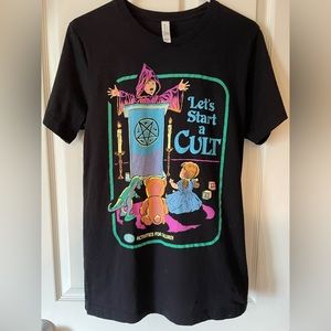 Cult graphic tee! Size medium UNISEX! “Let’s Start A Cult”